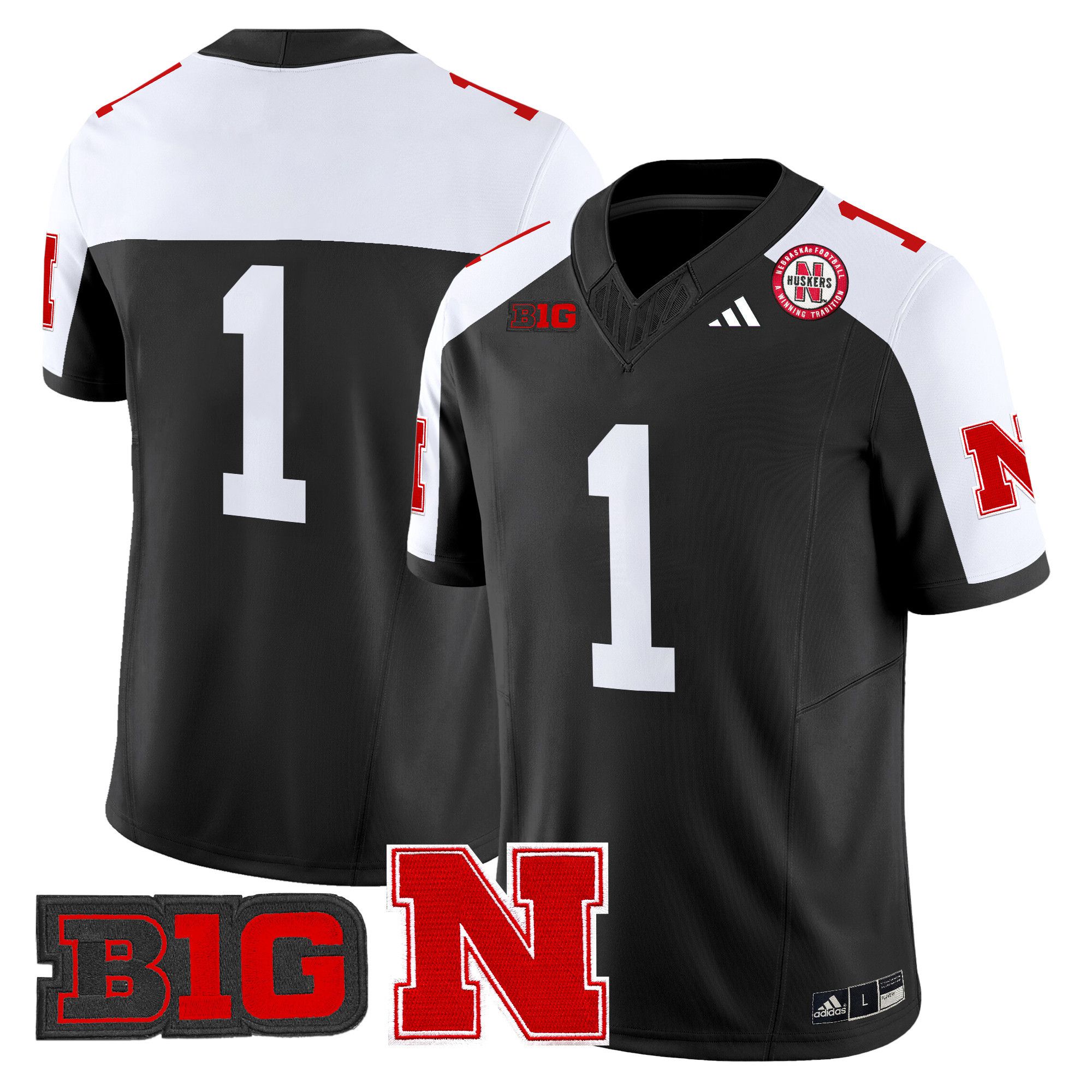 Men Nebraska Cornhuskers #1 No Name Black 2024 Vapor Limited NCAA Jersey->ncaa teams->NCAA Jersey